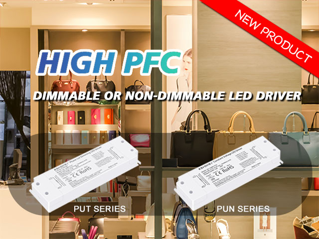 Neue Produkte: 20W-60W High PFC Triac dimmbarer oder nicht dimmbarer LED-Treiber der PUT/PUN-Serie